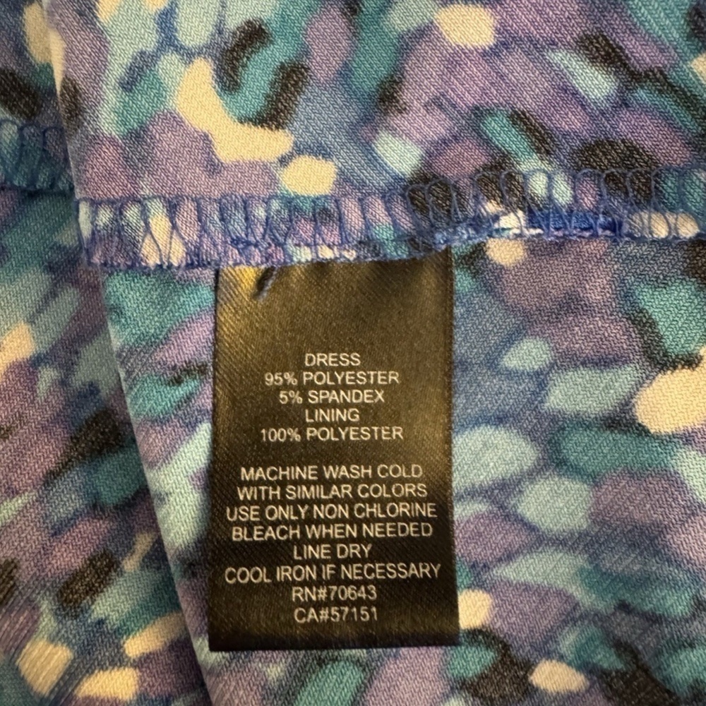 Eliza J Size 14P Multi-Color w/Geometric Print Sleeveless Mid-Calf A-Line Dress - Picture 5 of 5